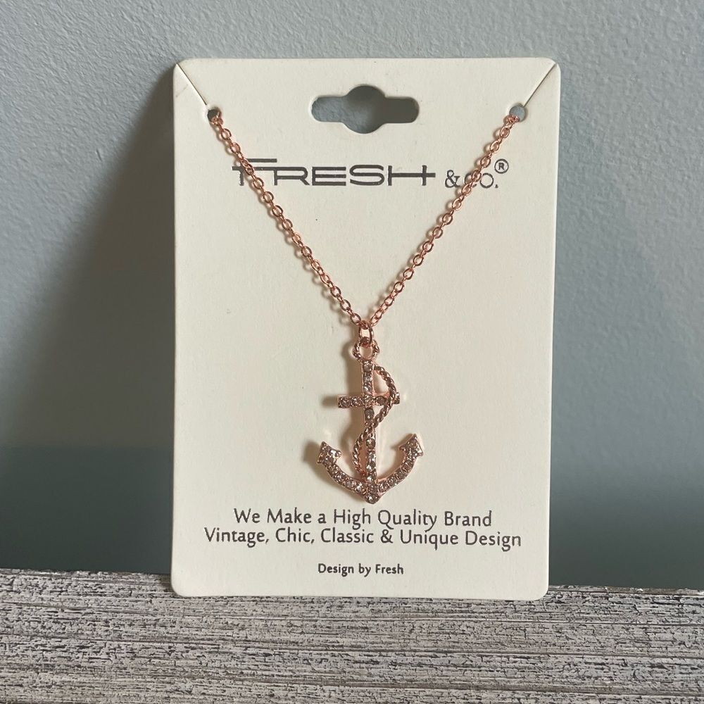 Rose Gold Anchor Necklace